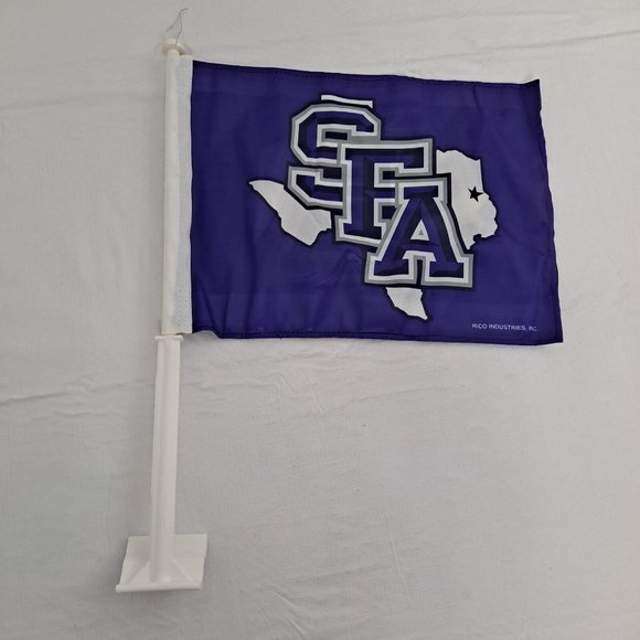 Stephen F Austin Window Flag Purple Gray White - Picture 1 of 9